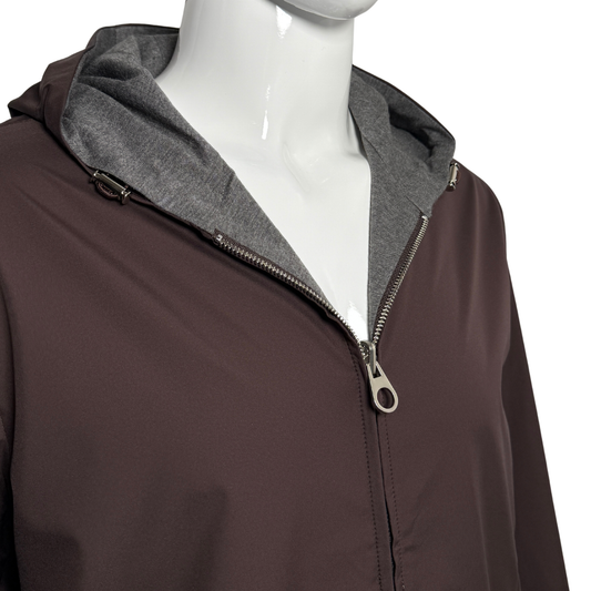 TWIN-TECH HOODED BOMBER - MERLOT