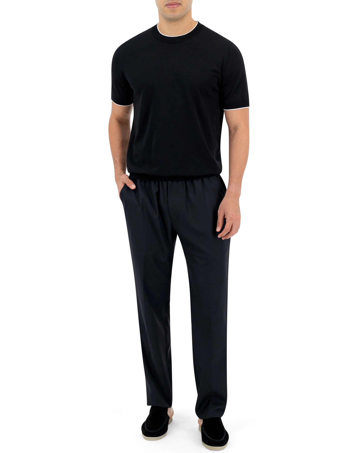 LINEA KNIT T-SHIRT - BLACK