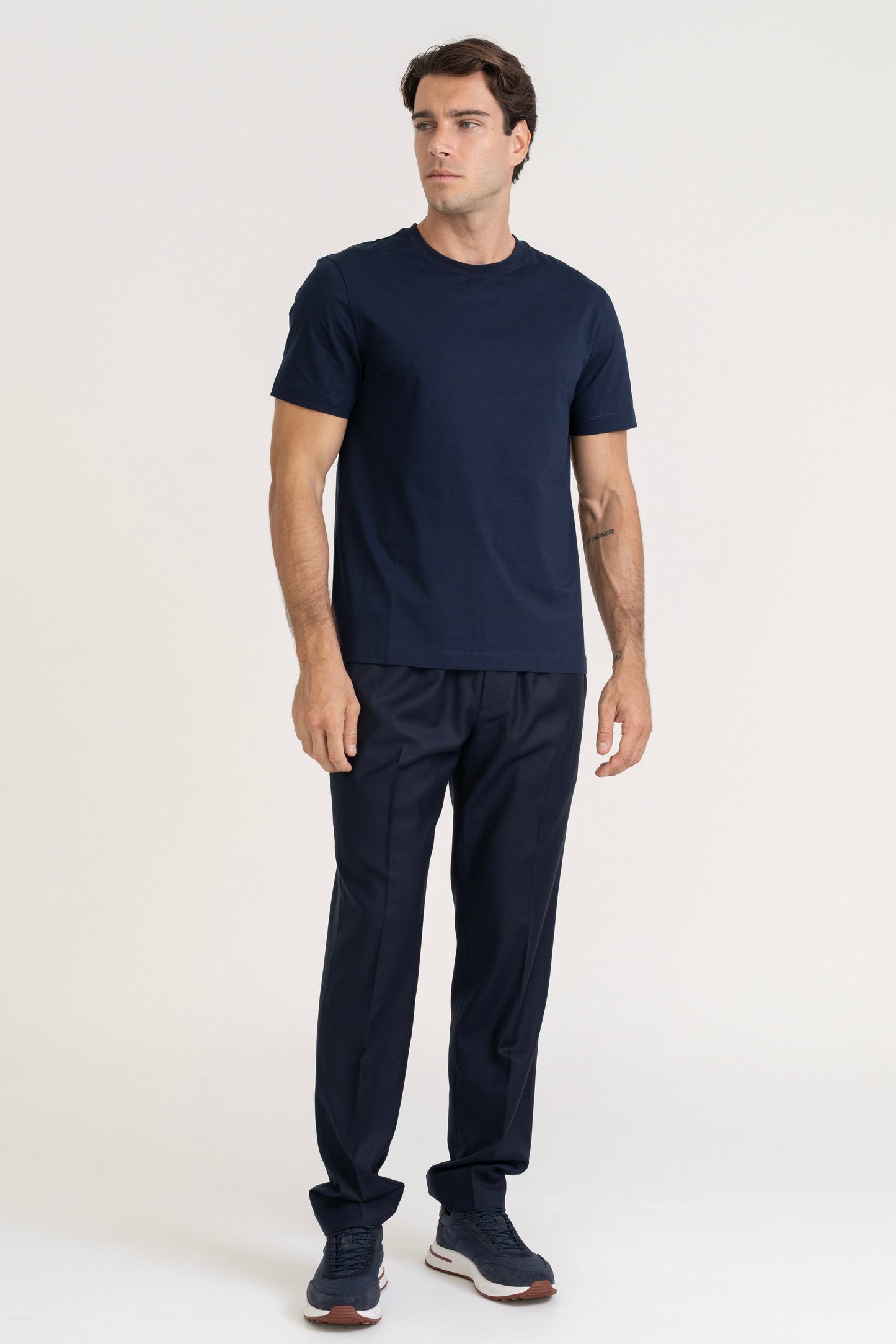 BASIC COTTON T-SHIRT - NAVY