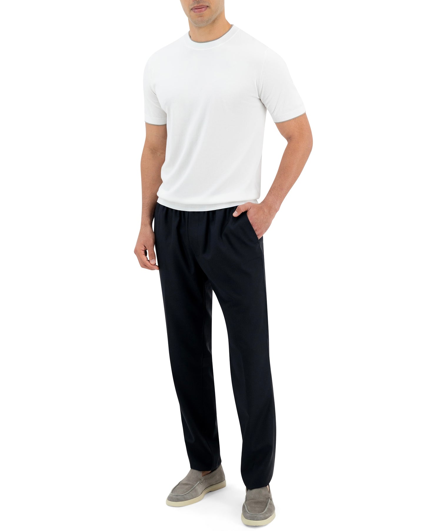 LINEA KNIT T-SHIRT - WHITE