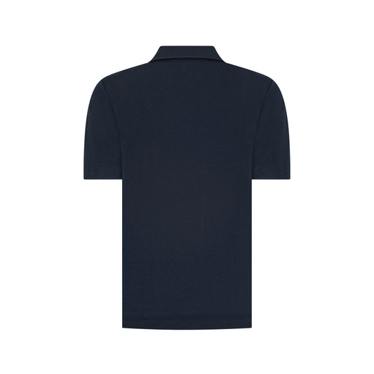 MERCERISED COTTON POLO - MARINO