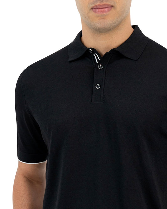 NIDO KNIT POLO - BLACK