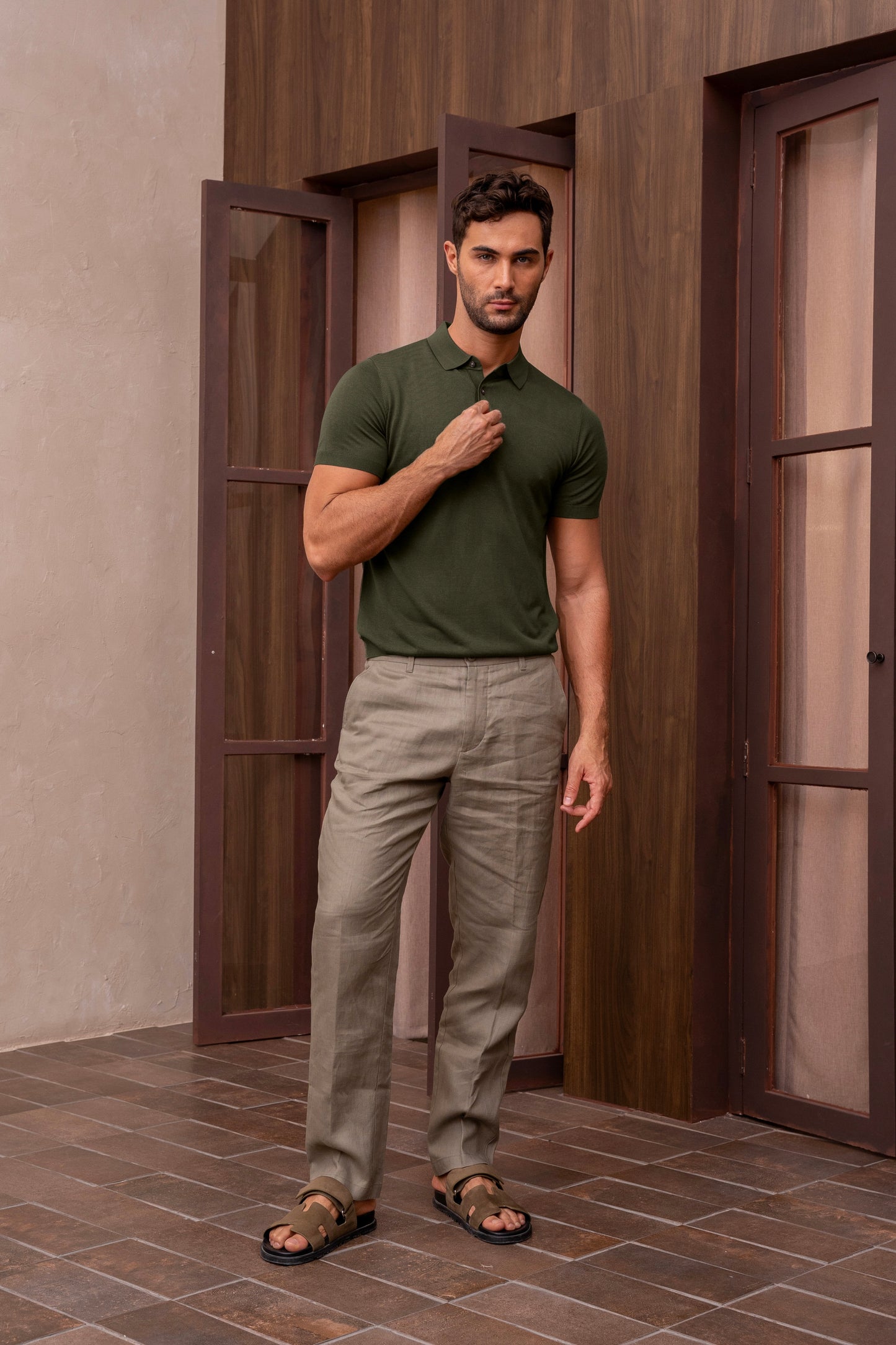 SIERRA KNIT POLO - BOSQUE