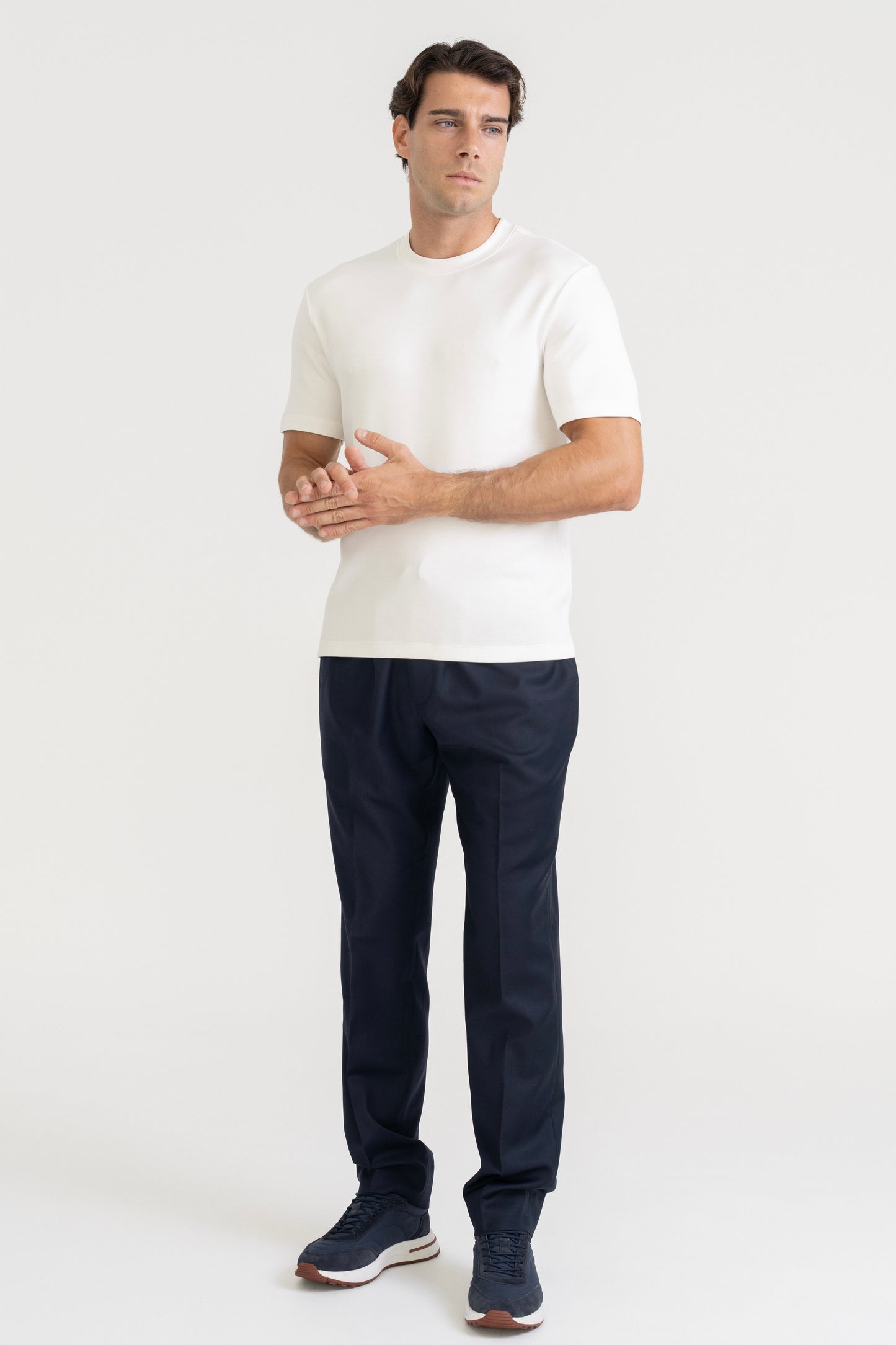 WOOL BLEND T-SHIRT - WHITE