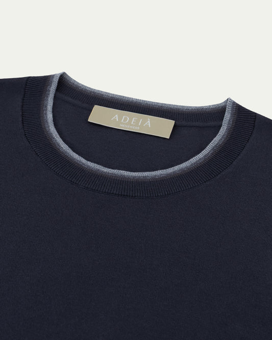FRONTERA KNIT T-SHIRT - MARINO