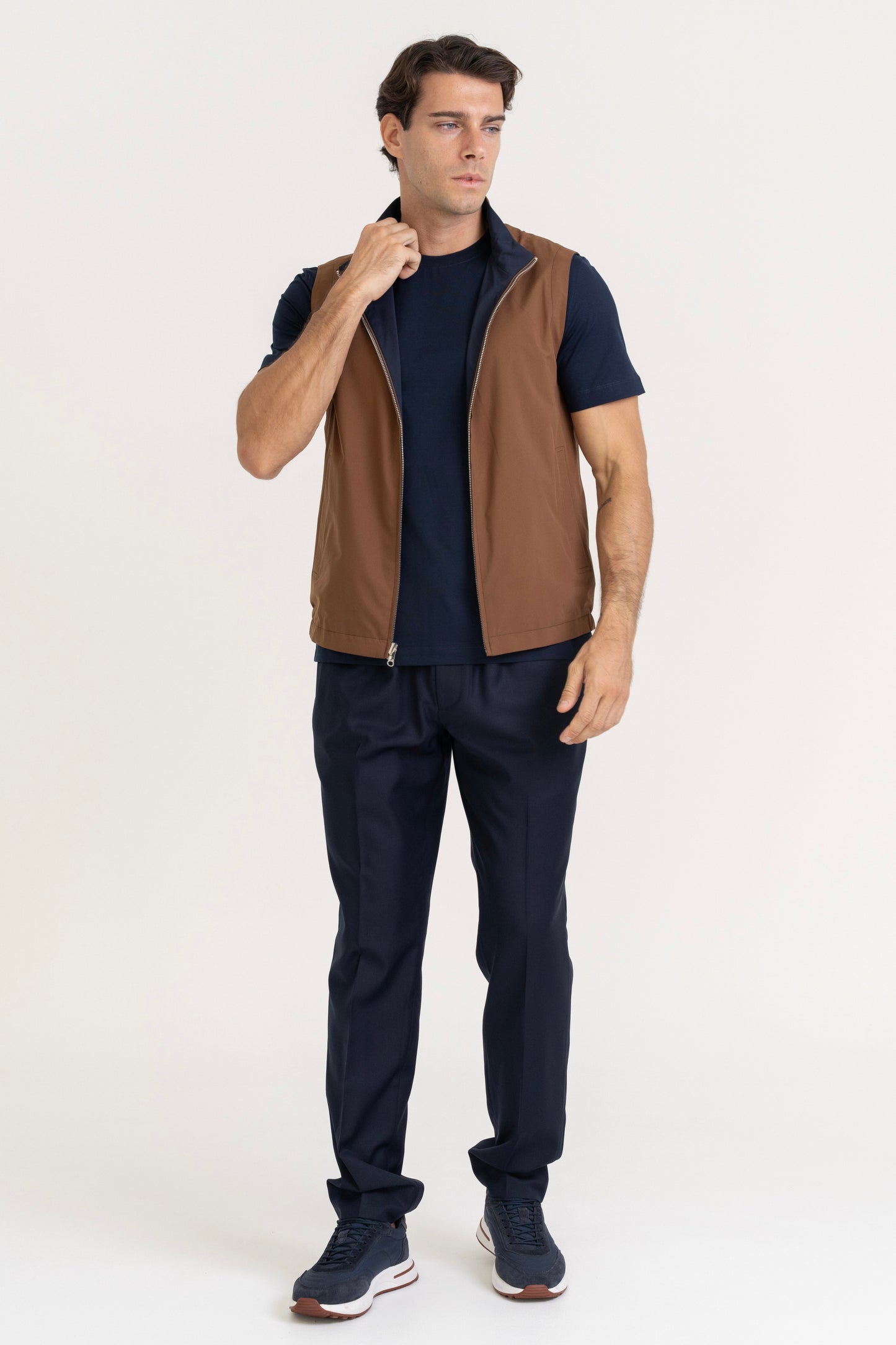 REVERSIBLE TECH GILET - NAVY/RUST