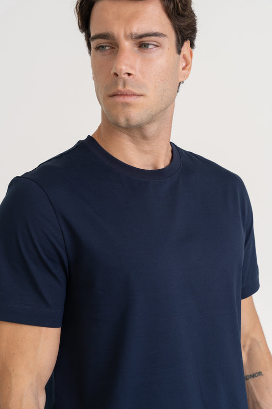 BASIC COTTON T-SHIRT - NAVY