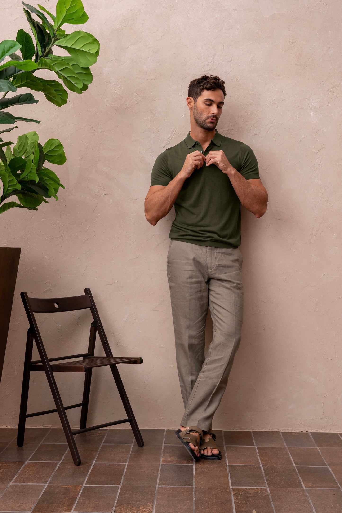 SIERRA KNIT POLO - BOSQUE