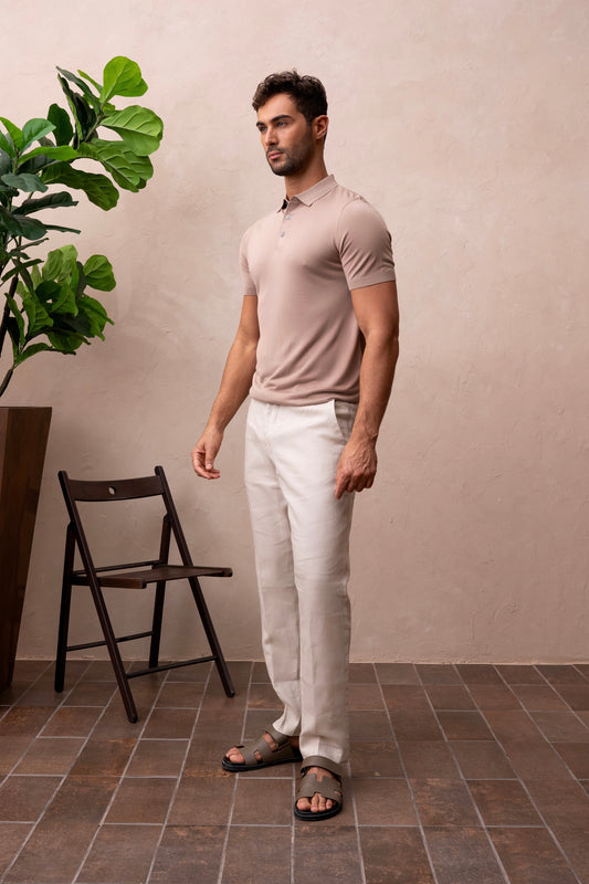 SIERRA KNIT POLO - CON LECHE