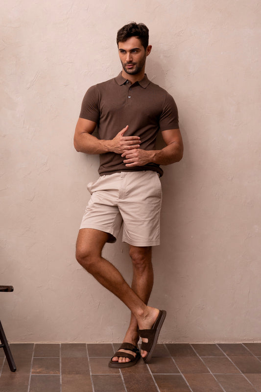 SIERRA KNIT POLO - TIERRA