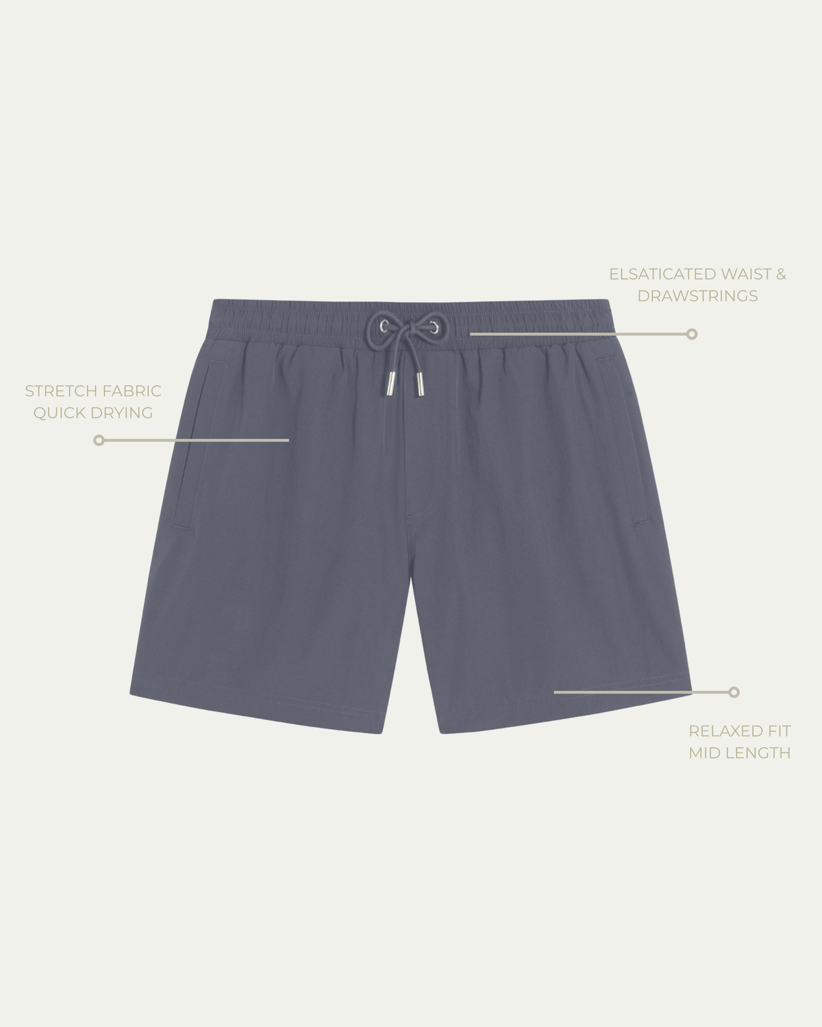 BRISA SWIM SHORTS - BLUE STONE