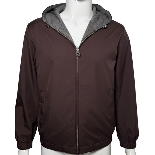 TWIN-TECH HOODED BOMBER - MERLOT