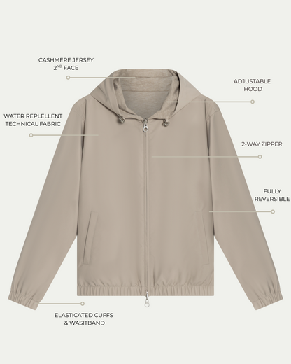 TWIN-TECH HOODED JACKET 2.0 - BEIGE