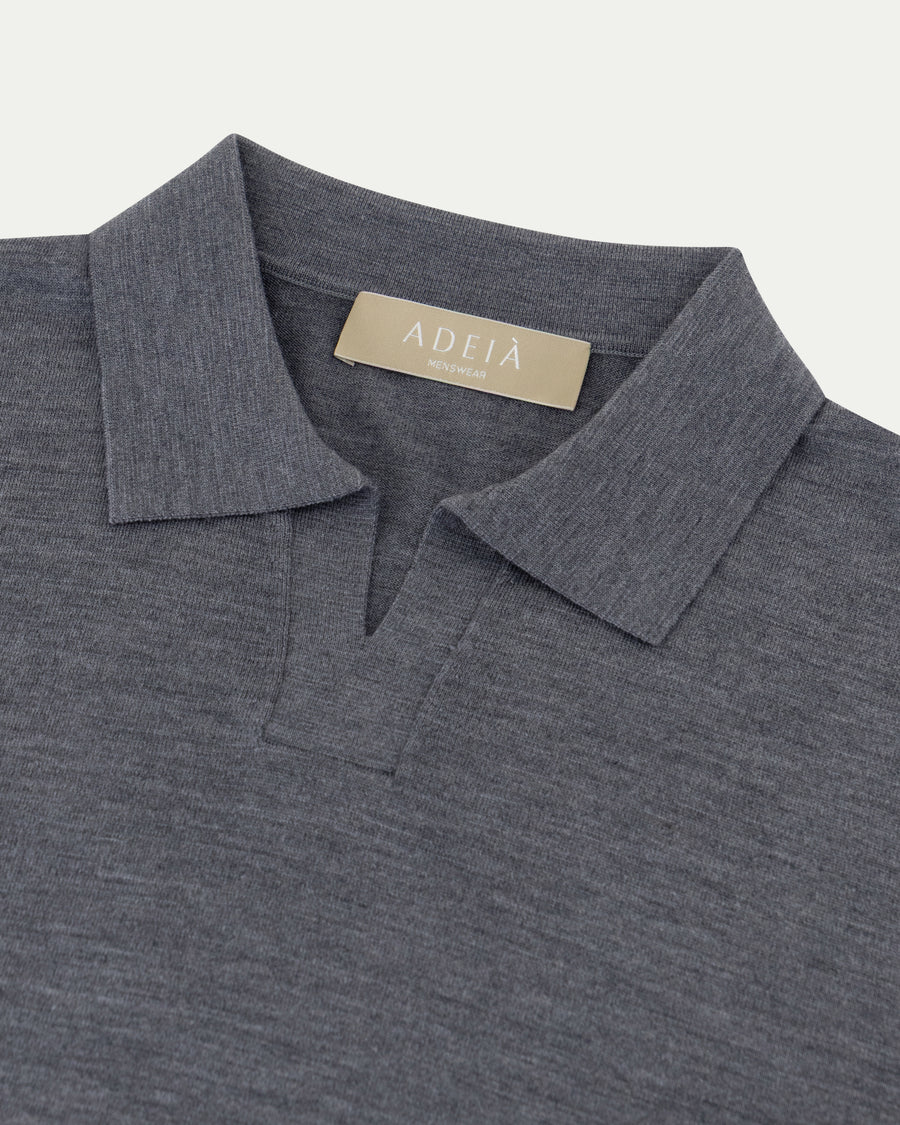 SOMBRA LONG SLEEVE POLO - GREY