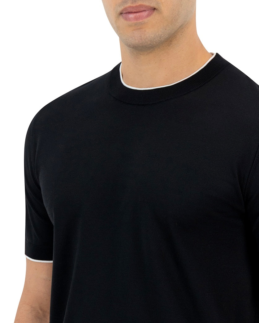 LINEA KNIT T-SHIRT - BLACK