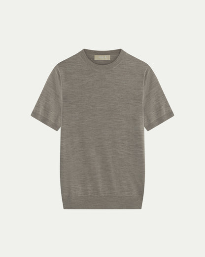MERINO WOOL T-SHIRT - BEIGE
