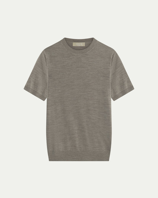MERINO WOOL T-SHIRT - BEIGE