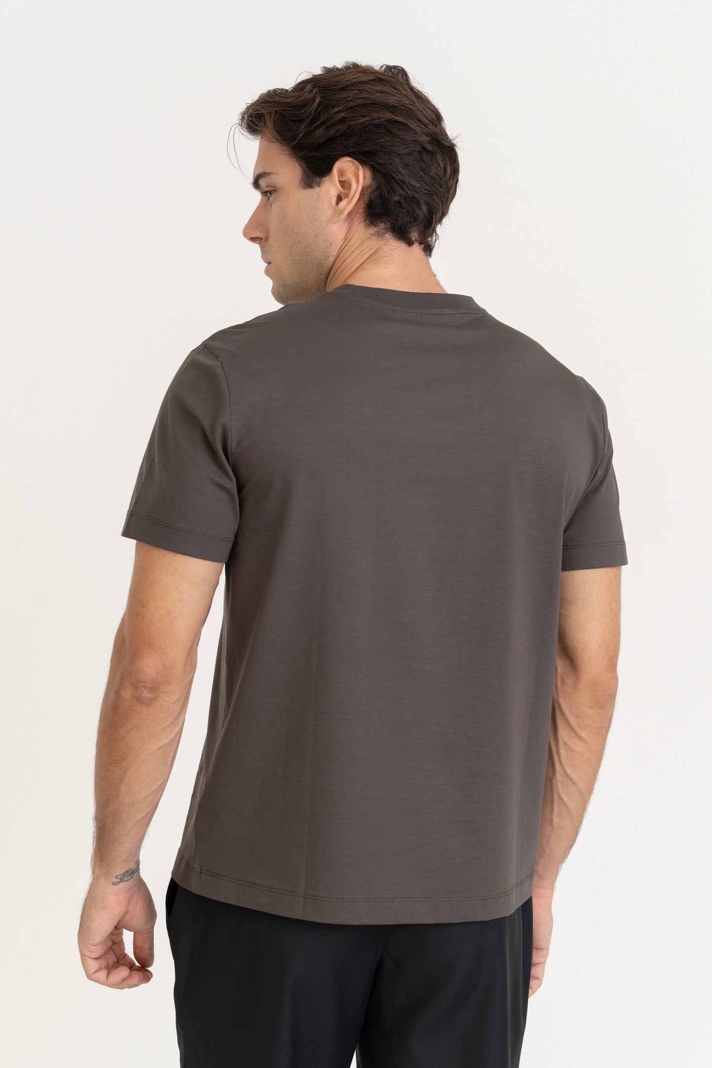 BASIC COTTON T-SHIRT - DARK OLIVE