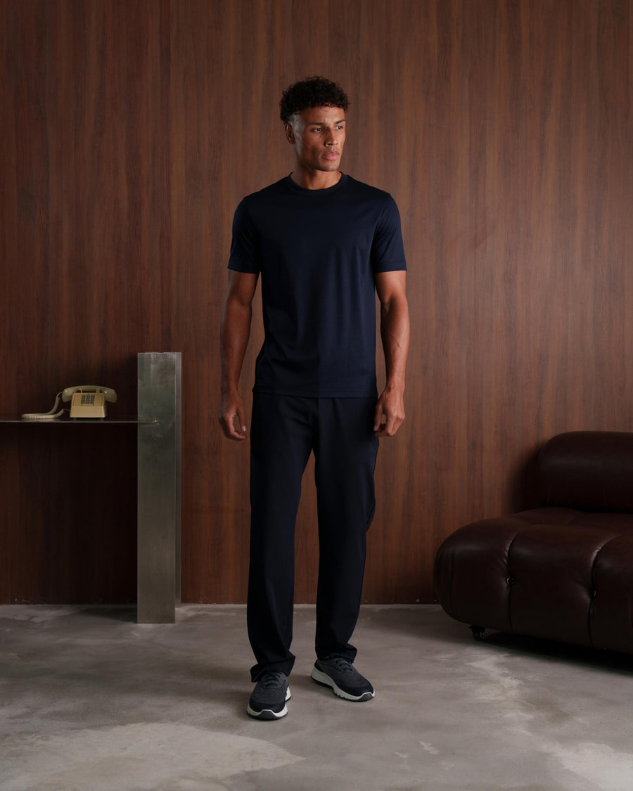 LUXE-MERCERISED T-SHIRT - NAVY