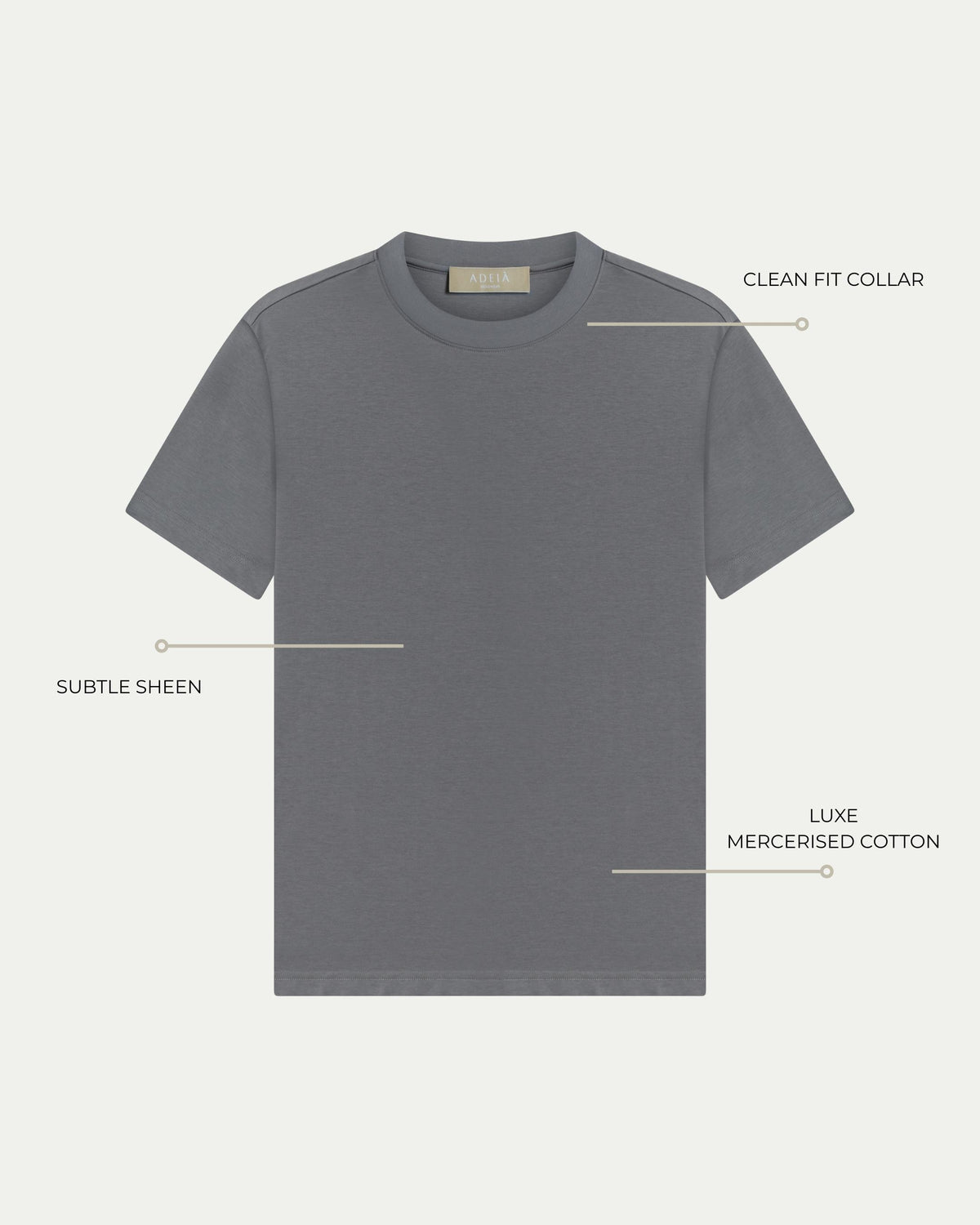 LUXE-MERCERISED T-SHIRT - SLATE