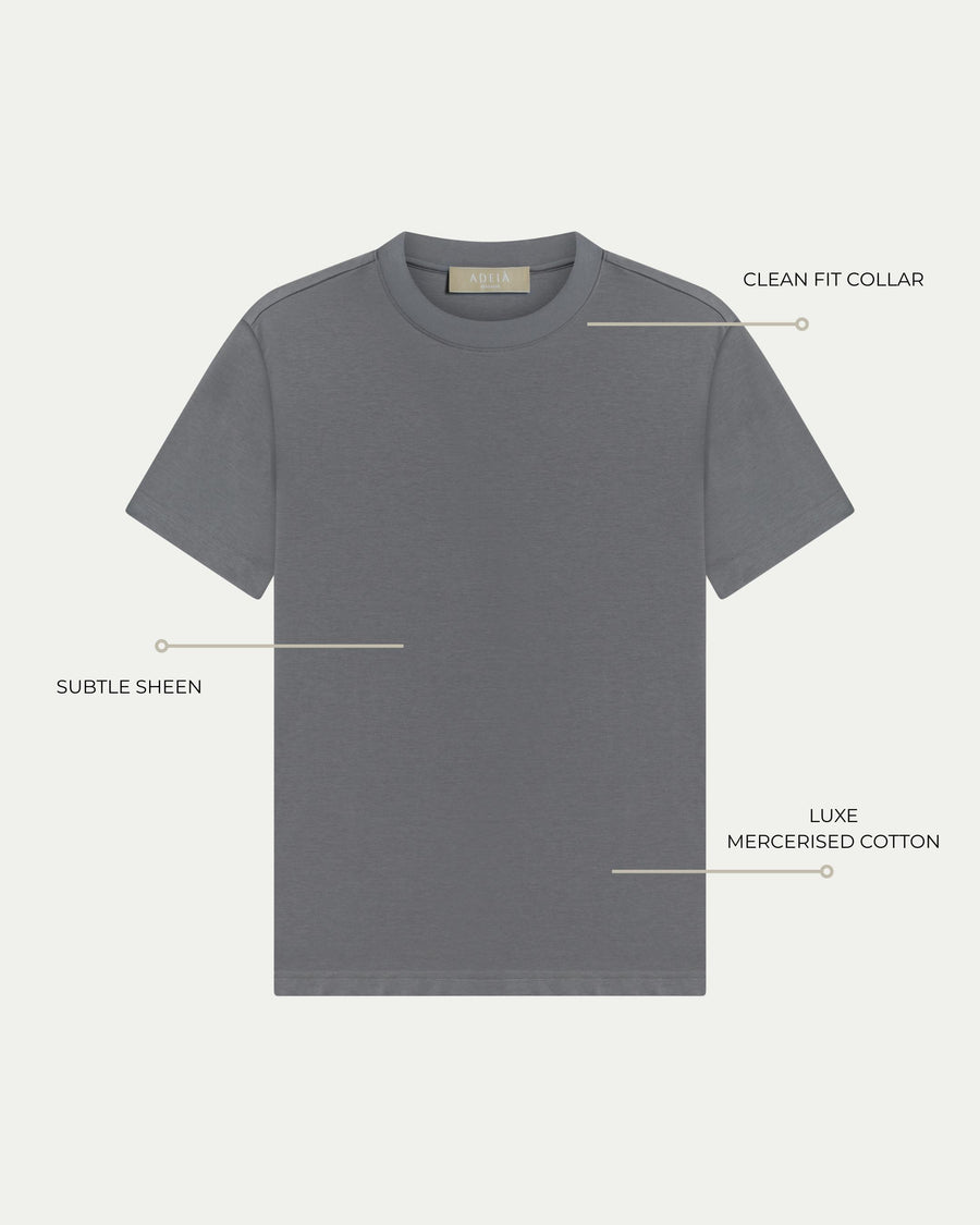 LUXE-MERCERISED T-SHIRT - SLATE