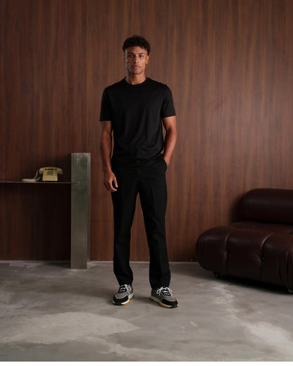 LUXE-MERCERISED T-SHIRT - BLACK