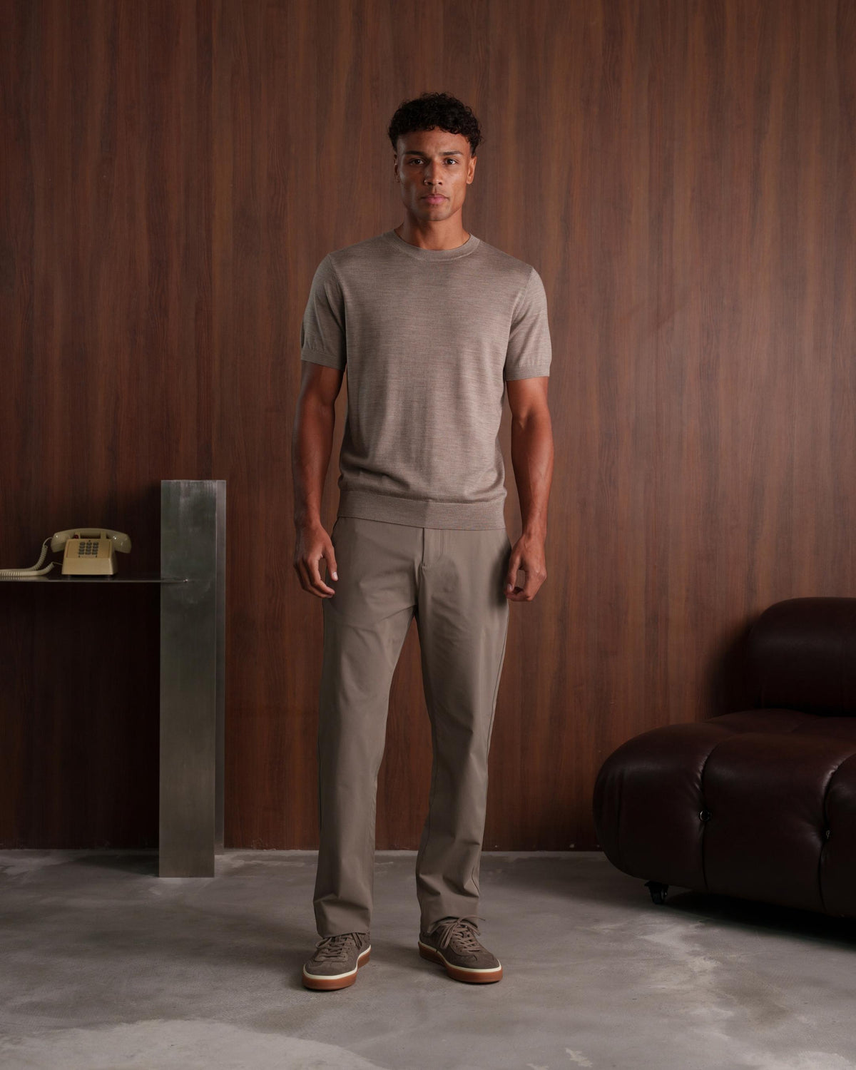 MERINO WOOL T-SHIRT - BEIGE