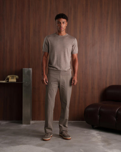 MERINO WOOL T-SHIRT - BEIGE
