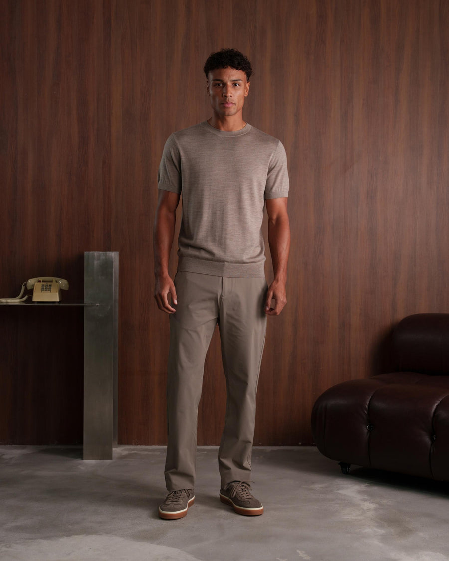 MERINO WOOL T-SHIRT - BEIGE