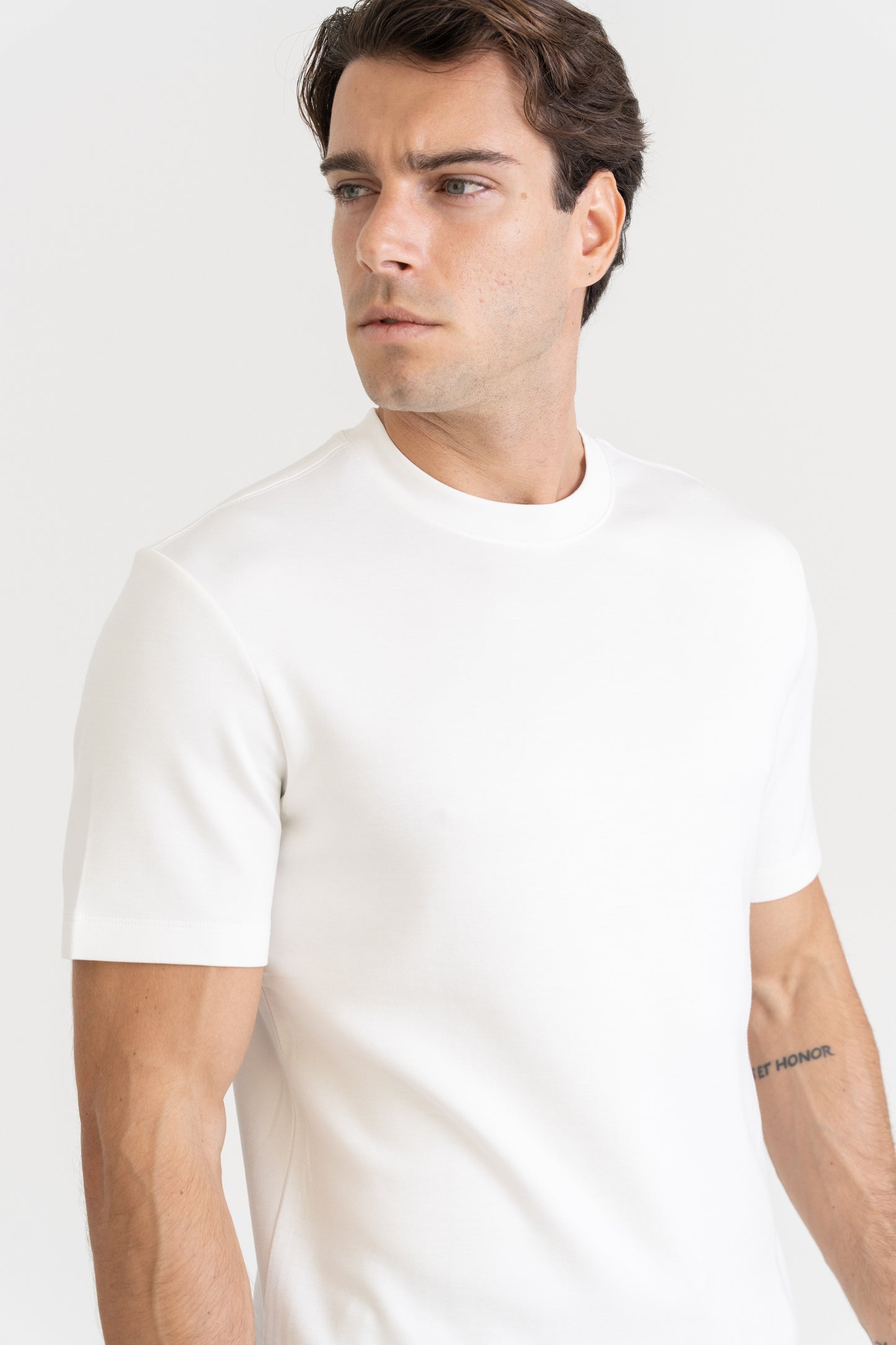 WOOL BLEND T-SHIRT - WHITE