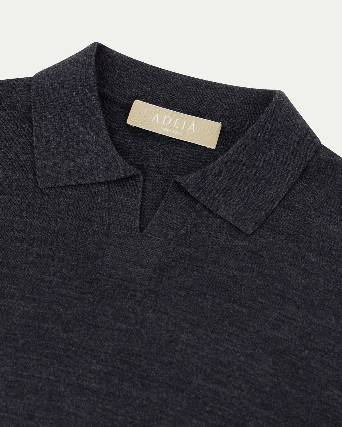 SOMBRA LONG SLEEVE POLO - CHARCOAL