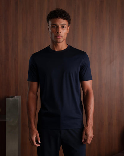 LUXE-MERCERISED T-SHIRT - NAVY
