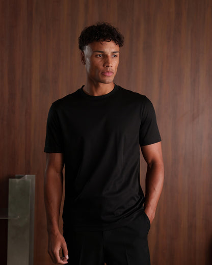 LUXE-MERCERISED T-SHIRT - BLACK