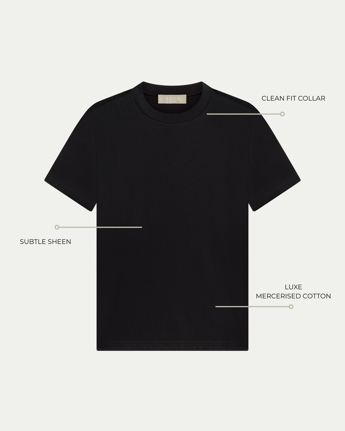 LUXE-MERCERISED T-SHIRT - BLACK