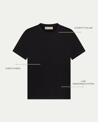 LUXE-MERCERISED T-SHIRT - BLACK