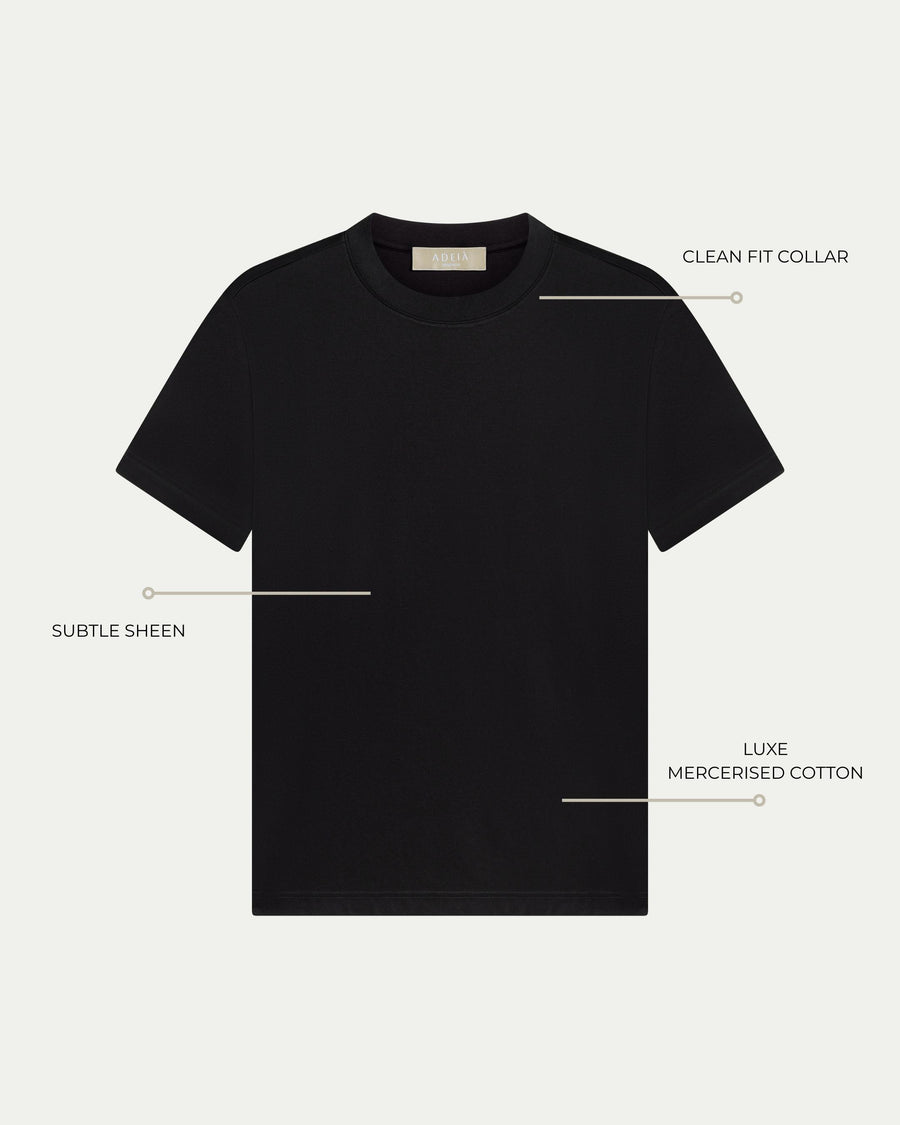 LUXE-MERCERISED T-SHIRT - BLACK