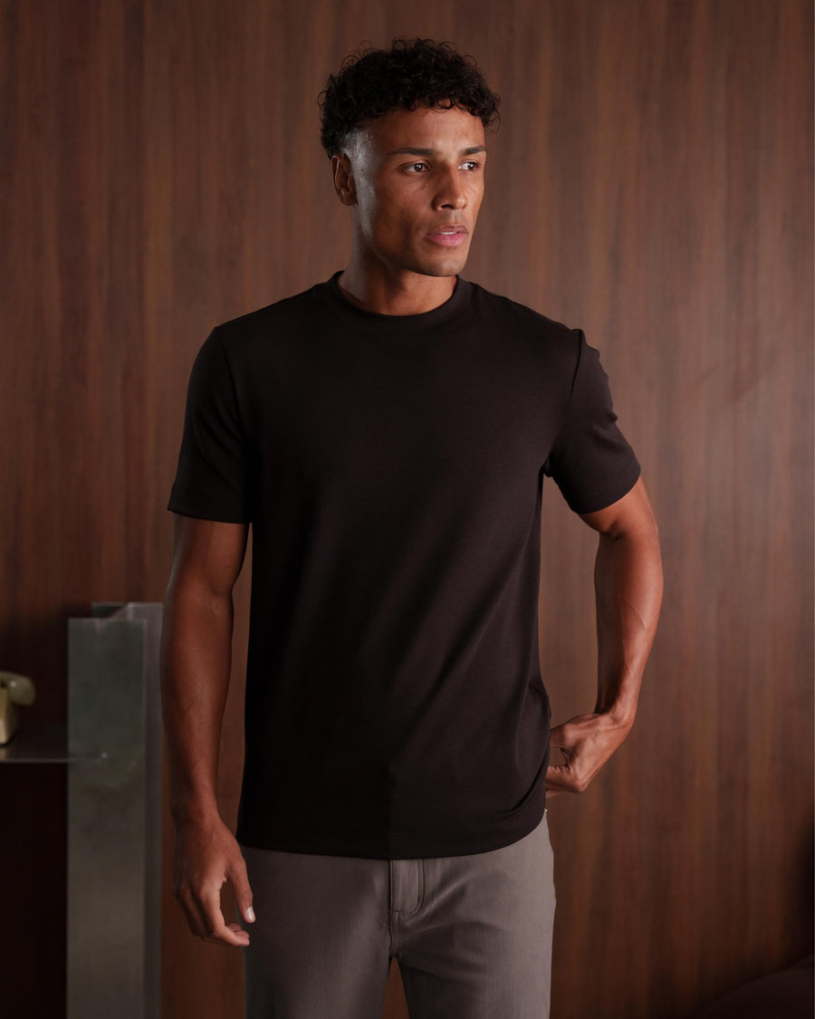 LUXE MODAL T-SHIRT - BROWN