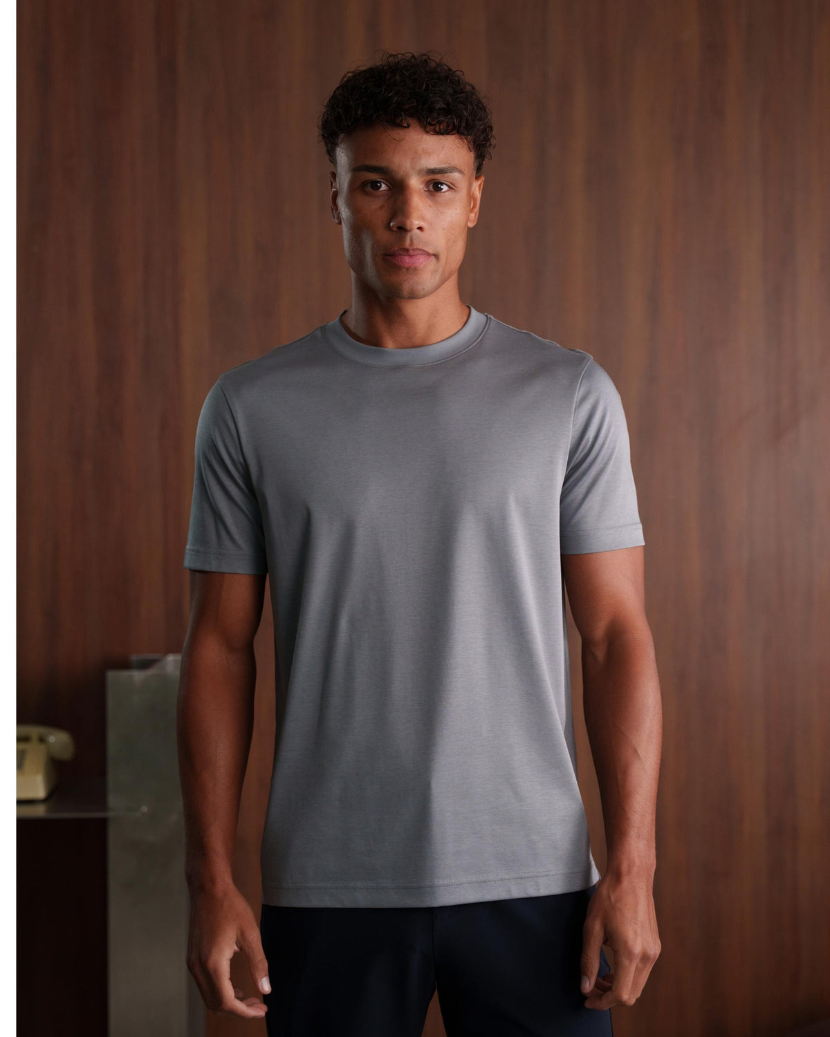 LUXE-MERCERISED T-SHIRT - SLATE