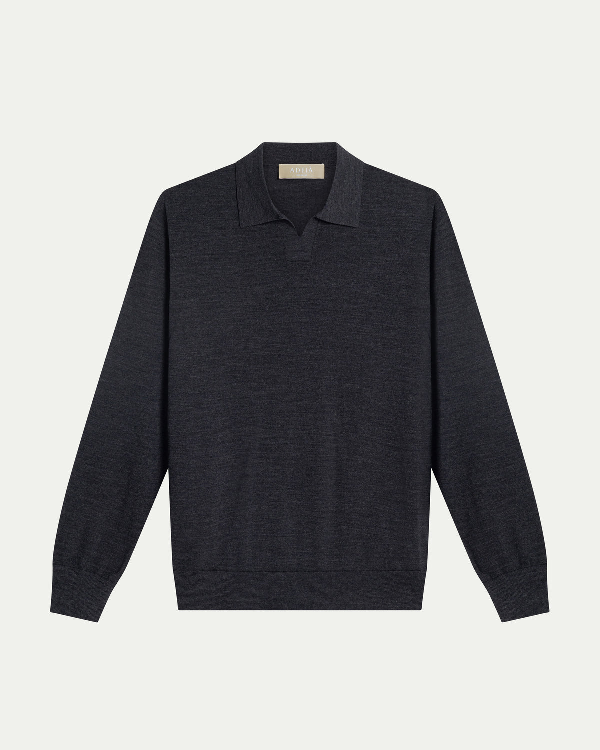 SOMBRA LONG SLEEVE POLO - CHARCOAL