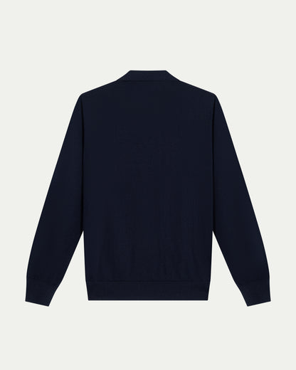 SOMBRA LONG SLEEVE POLO - NAVY