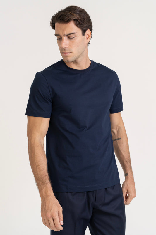 BASIC COTTON T-SHIRT - NAVY