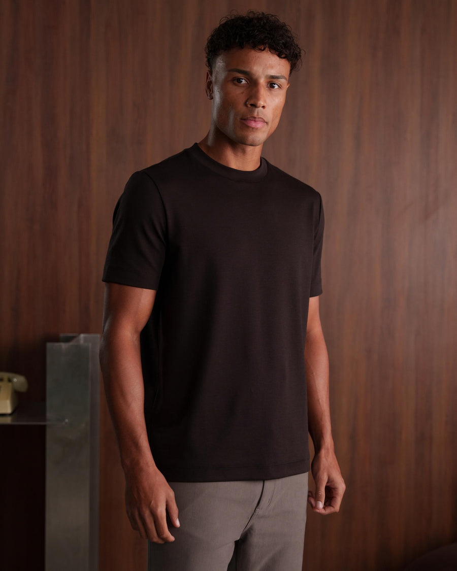 LUXE MODAL T-SHIRT - BROWN