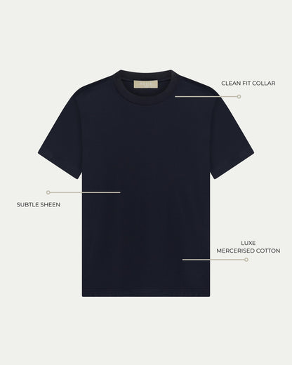 LUXE-MERCERISED T-SHIRT - NAVY