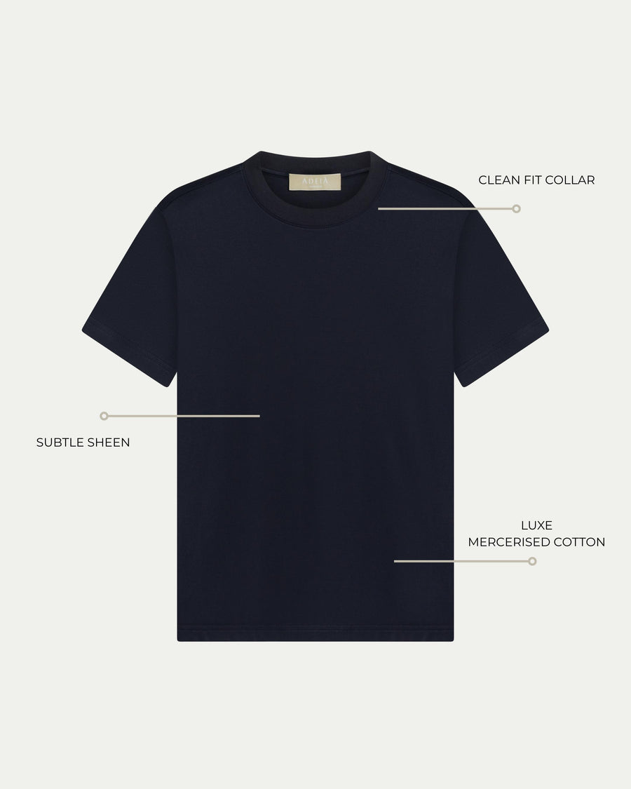 LUXE-MERCERISED T-SHIRT - NAVY