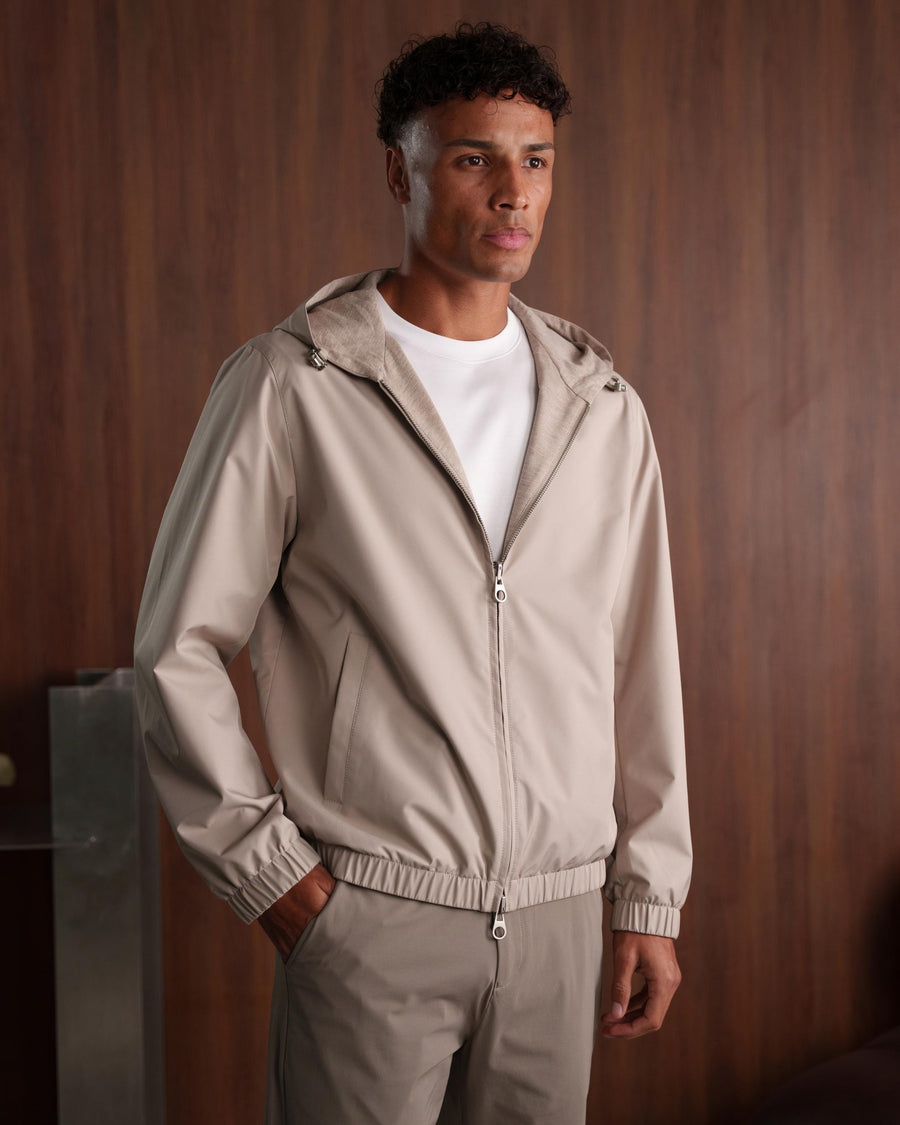 TWIN-TECH HOODED JACKET 2.0 - BEIGE