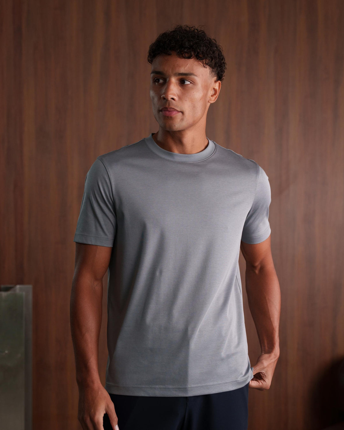 LUXE-MERCERISED T-SHIRT - SLATE