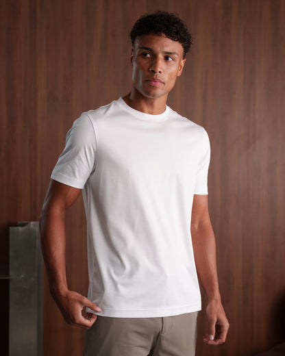 LUXE-MERCERISED T-SHIRT - WHITE