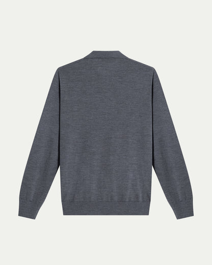 SOMBRA LONG SLEEVE POLO - GREY