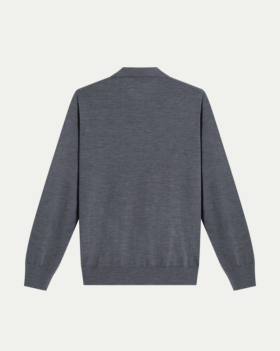 SOMBRA LONG SLEEVE POLO - GREY