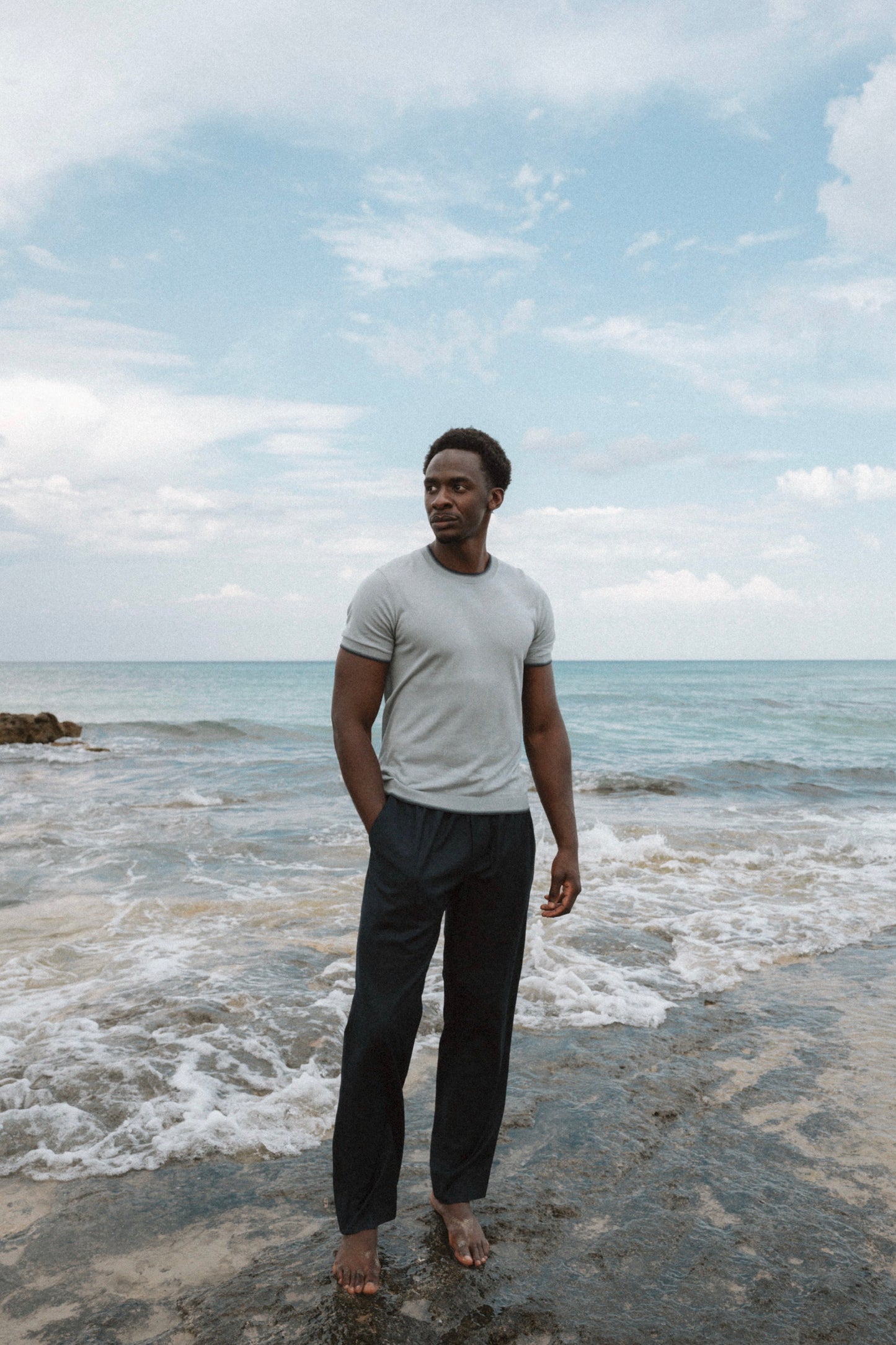 FRONTERA KNIT T-SHIRT - CIELO